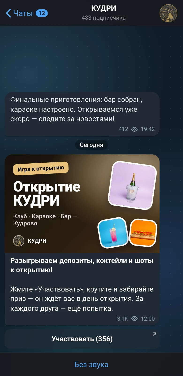 Видит пост к открытию: экран игры Кудри